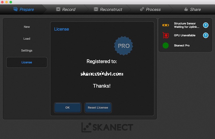 3D扫描软件：Skanect Pro  Win注册版