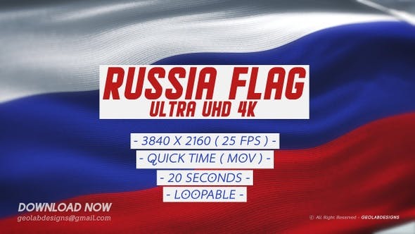 俄罗斯国旗- 4K视频素材